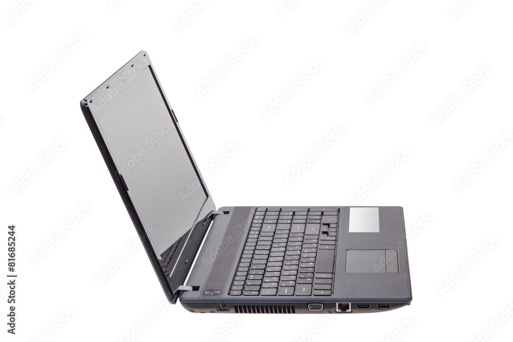 Electronic collection - Modern laptop isolated on white backgrou Electronic collection - Modern laptop isolated on white backgrou