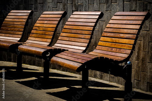 Wooden bench, isolated photo