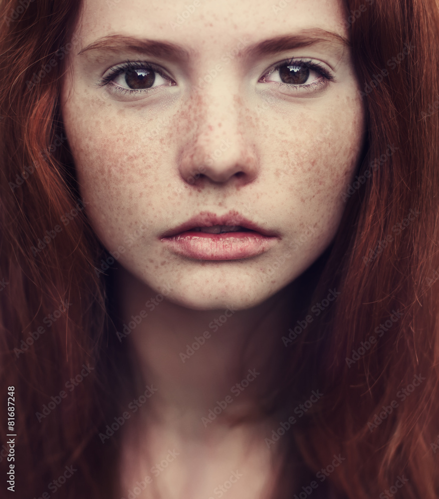 Fototapeta premium beautiful red-haired girl close-up
