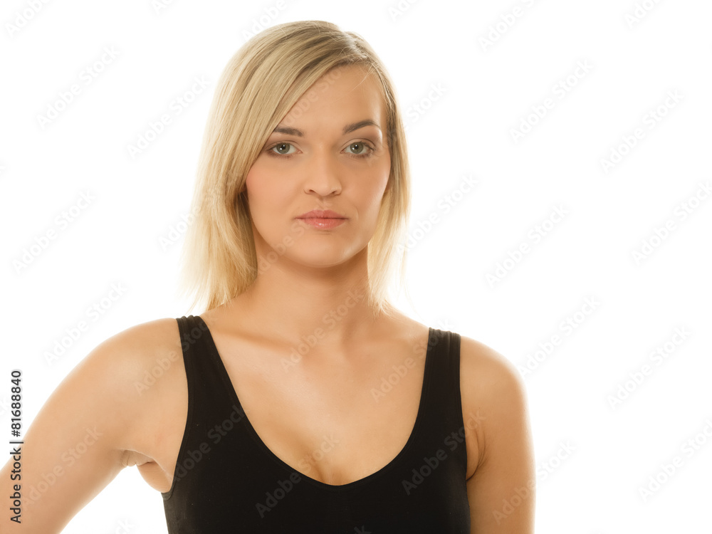 Girl in sportwear young woman portrait isolated Girl in sportwear young woman portrait isolated