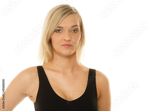 Girl in sportwear young woman portrait isolated