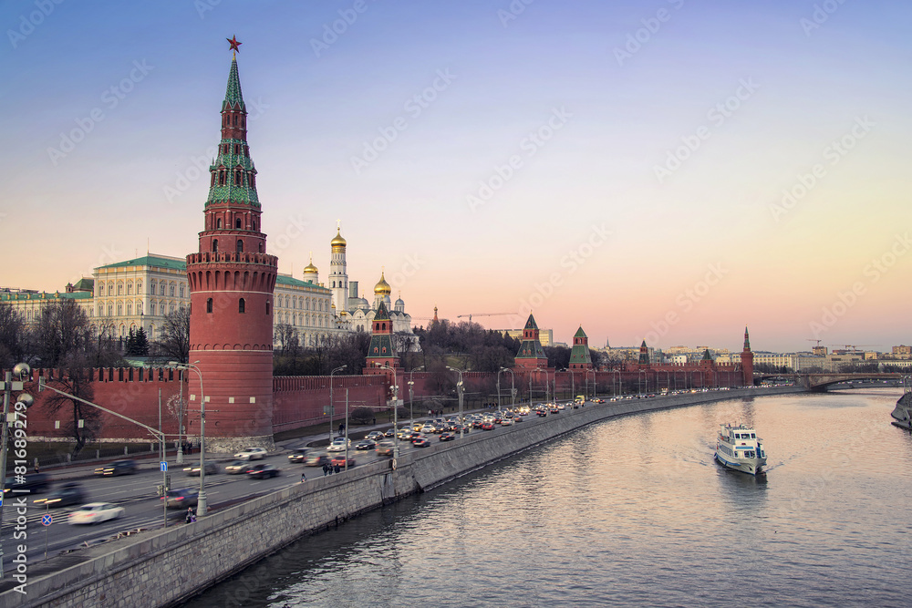 Moscow Kremlin, Russia at sunset