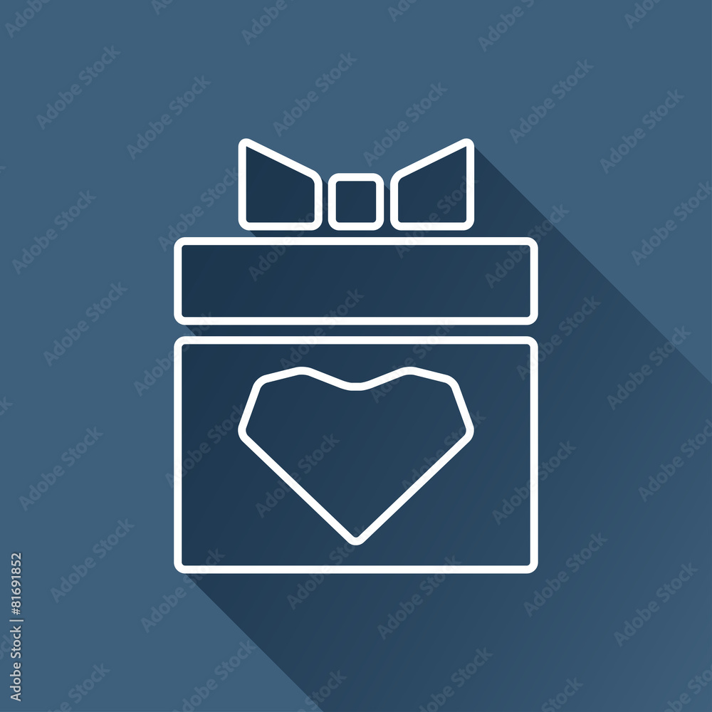 Vector flat present with heart icon. Eps10 Vector flat present with heart icon. Eps10