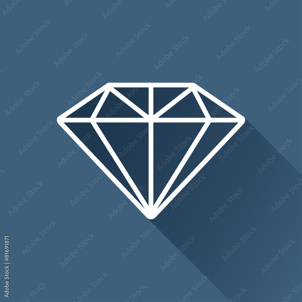Vector isolate outline flat diamond icon. Eps10 Vector isolate outline flat diamond icon. Eps10