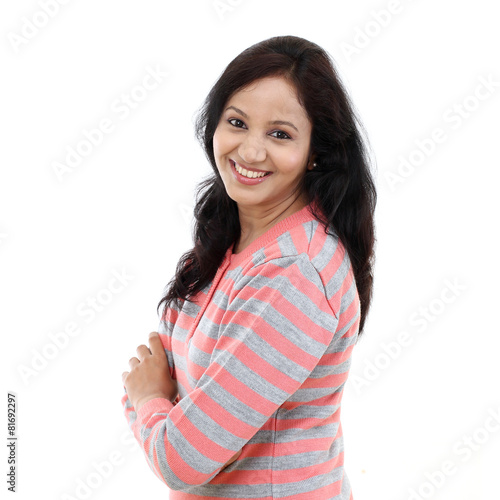 Cheerful Indin woman arms crossed photo