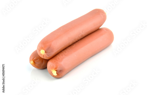 Sausages isolated on a white background