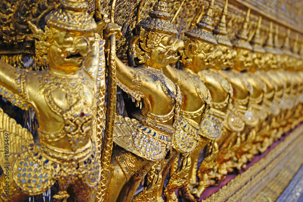 Gold garuda at Grand Palace in Bangkok, Thailand.