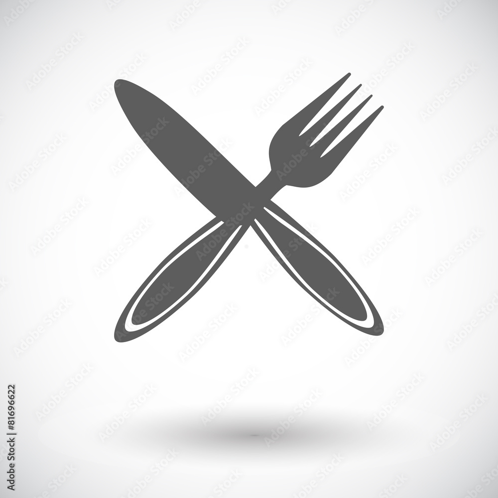 Cutlery single flat icon. Cutlery single flat icon.