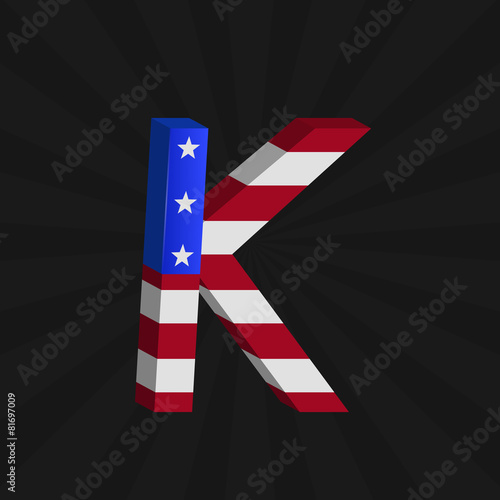 USA flag alphabet