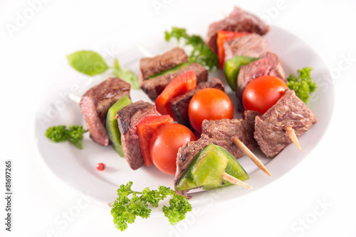 grilled meat with vegetables