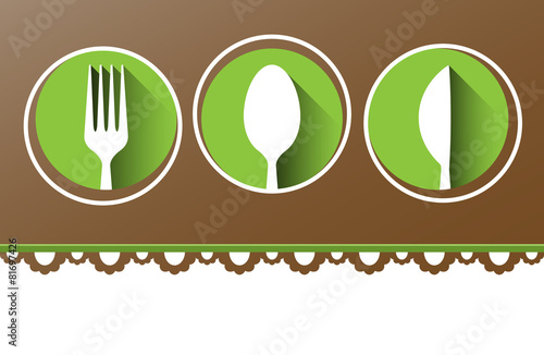 Besteck Messer Gabel Löffel Vektor Icon Hintergrund