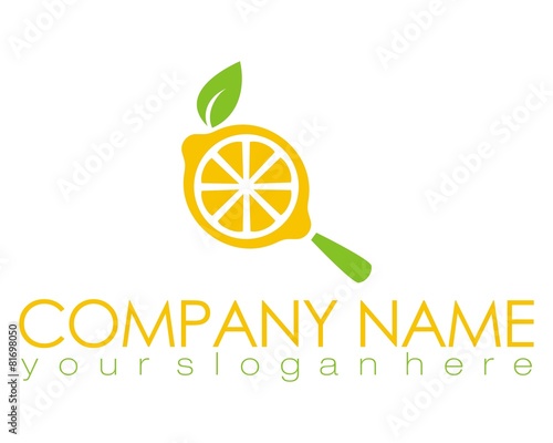 lemon orange fruit logo image vector