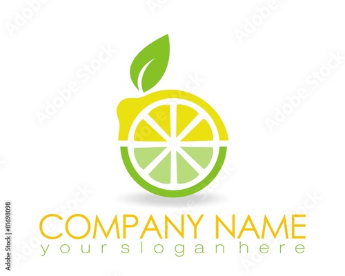 lemon orange fruit logo image vector