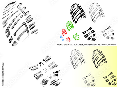 Vector Bootprint - Highly detailed and transparent