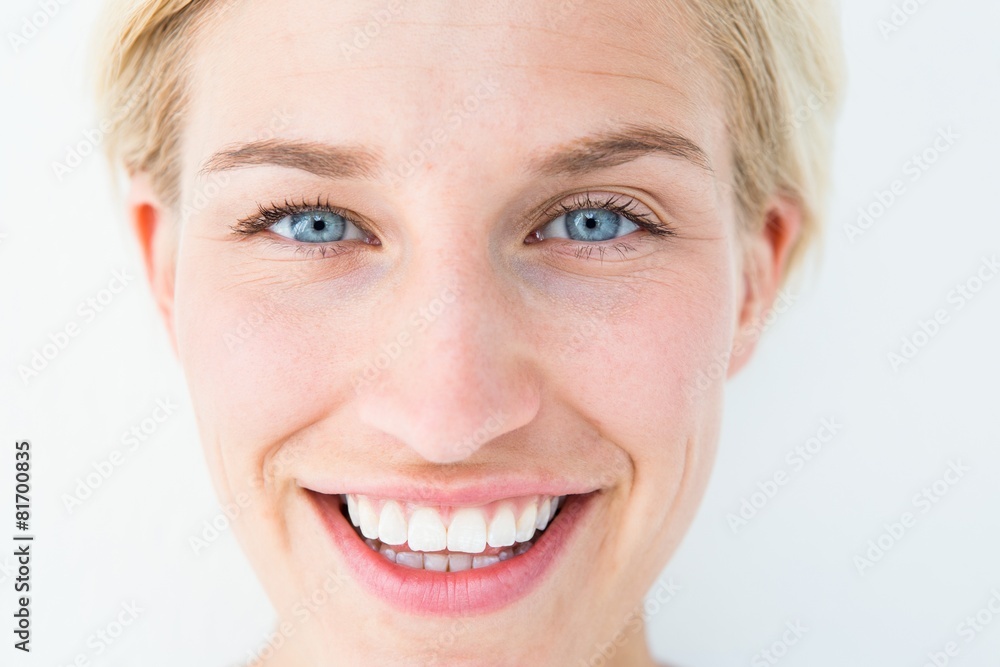 Happy blonde smiling at camera Happy blonde smiling at camera