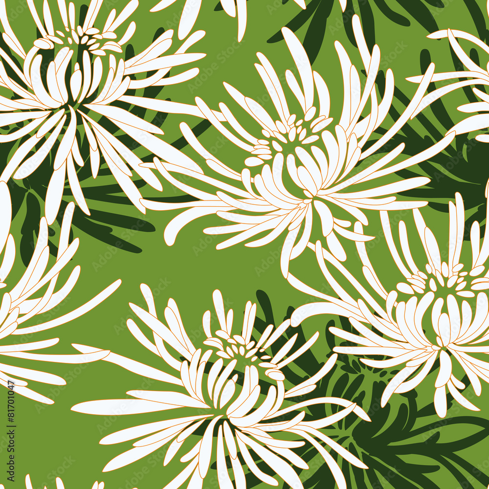 Fototapeta premium Summer floral seamless vector pattern