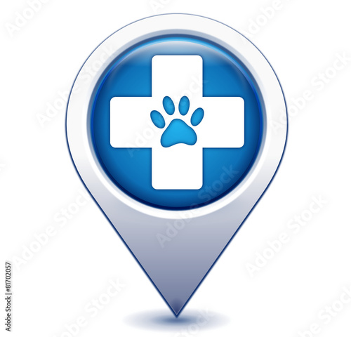 assistance aux animaux  sur marqueur géolocalisation bleu