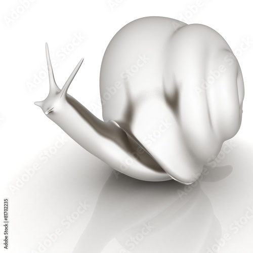 3d fantasy animal, snail on white background