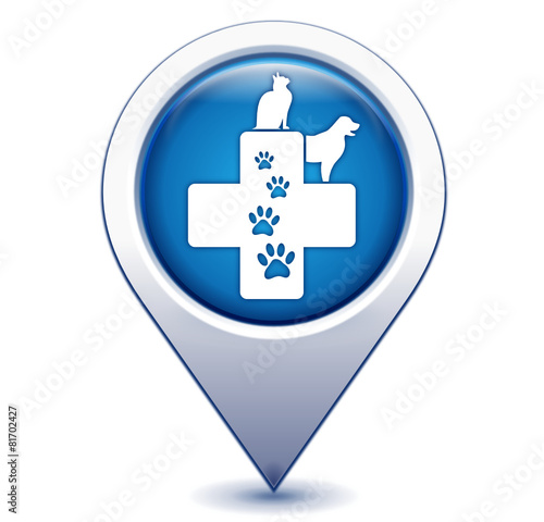 vétérinaire sur marqueur géolocalisation bleu