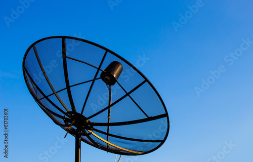 Sattelite dish and blue background