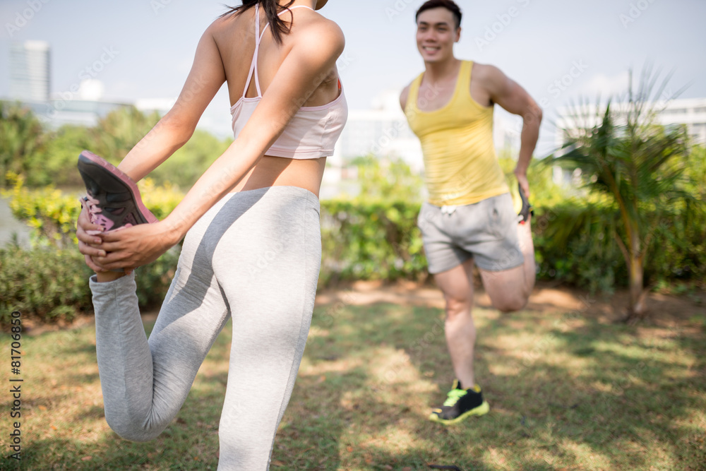 Fototapeta premium Stretching legs