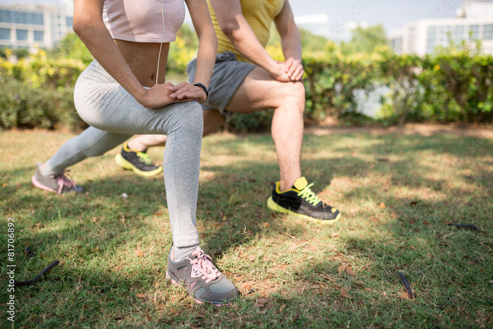 Doing lunges