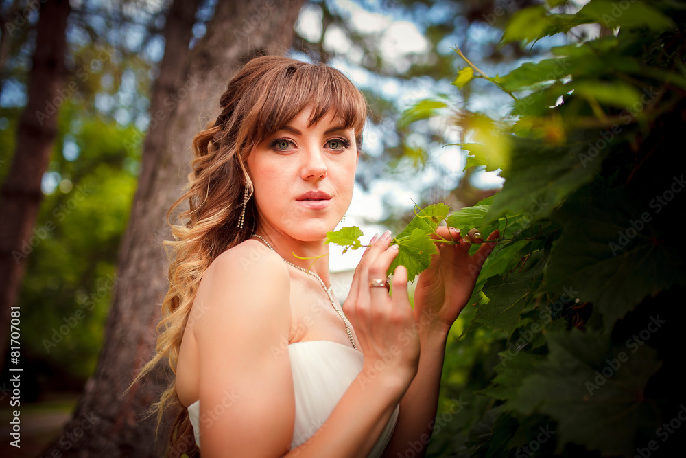 happy bride in a beautiful natural landscape happy bride in a beautiful natural landscape