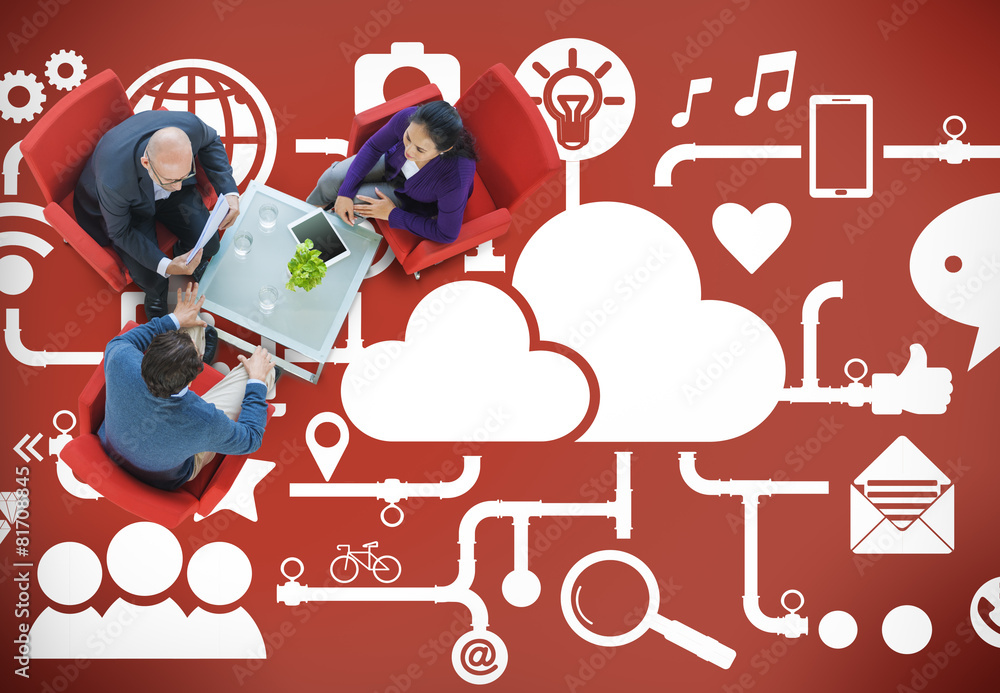 Fototapeta premium Social Media Social Networking Technology Connection Concept