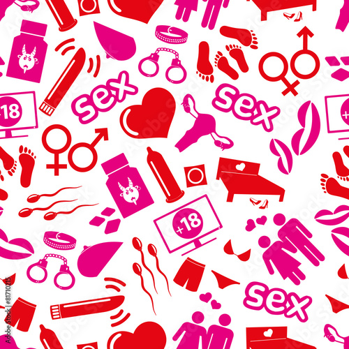 sex theme red and pink icons seamless pattern eps10