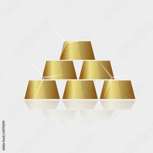 expensive shiny gold bricks pyramid vector eps10