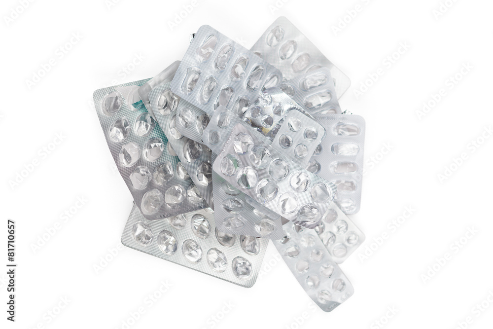 Package of pills, isolated on white. Healthcare concept. Package of pills, isolated on white. Healthcare concept.