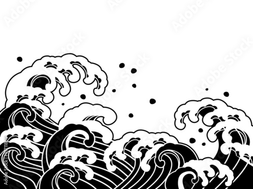 波 イラスト 白黒 波 イラスト 白黒
