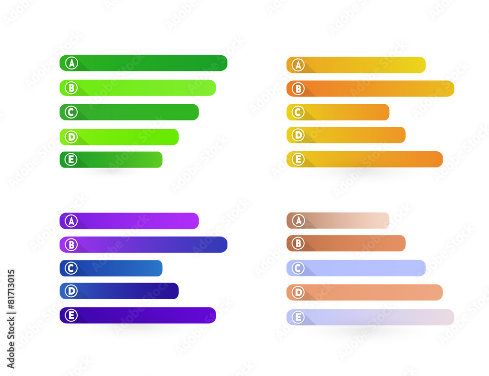 Infographic web design colorful set of labels Infographic web design colorful set of labels