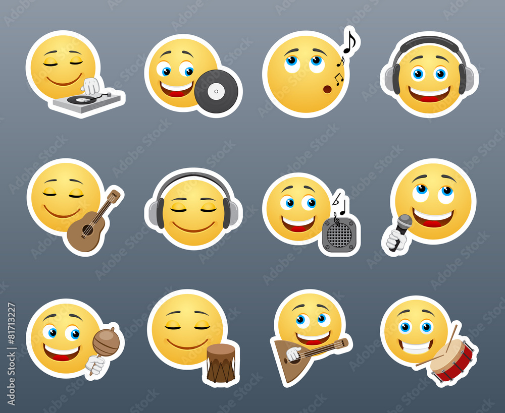 Fototapeta premium Smilies musical instruments