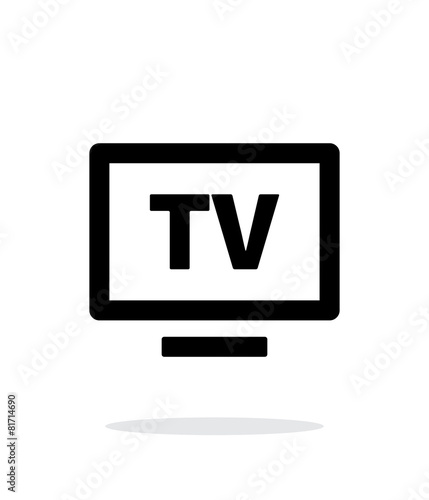 Flatscreen TV simple icon on white background.