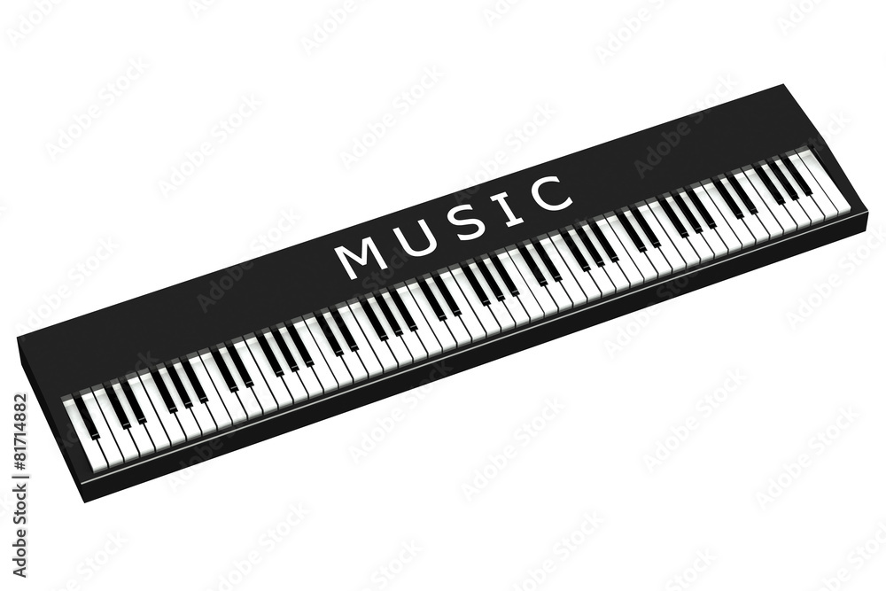 Fototapeta premium Black piano with word music