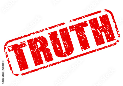 Truth red stamp text