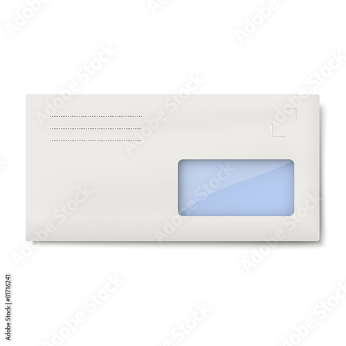 White DL envelope with window for address isolated