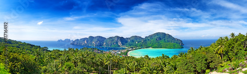 Panorama of Phi-Phi island, Krabi Province, Thailand