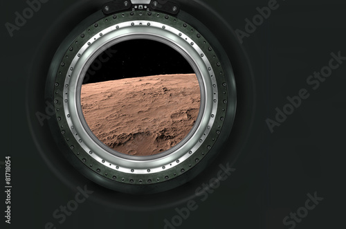 Moon, Mars of alien planet landscape.