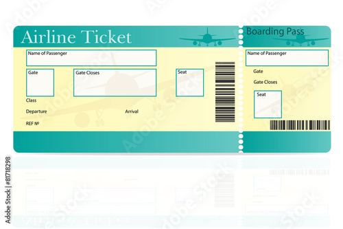 airline ticket vector illustration
