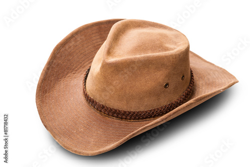 leather cowboy hat closeup