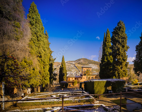alhambra garden , panorama