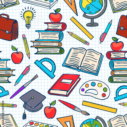 background with school supplies