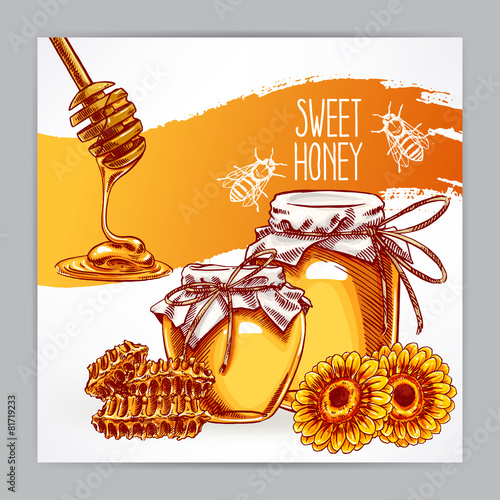 card with honey