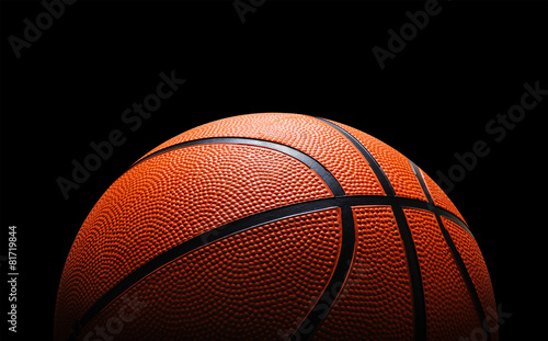 Basketball against black