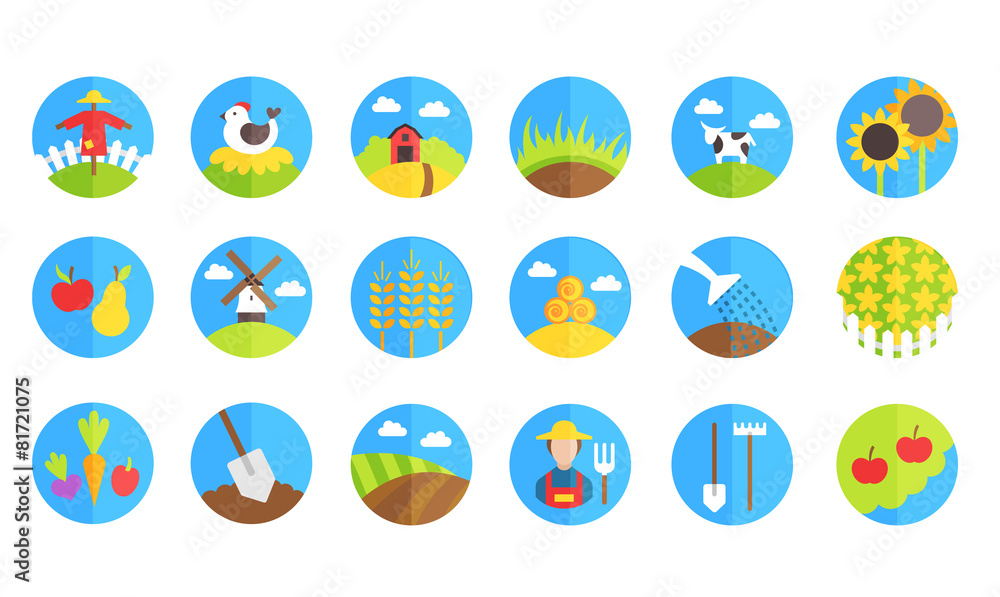 farm and gardening vector icons farm and gardening vector icons