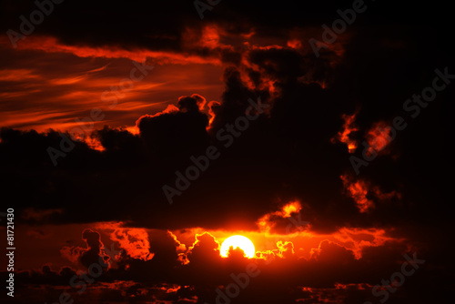 dark moody red sunset sky © dahi