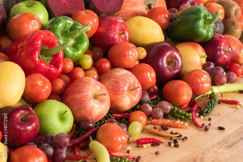 Stack of Fruits and Vegetables organic