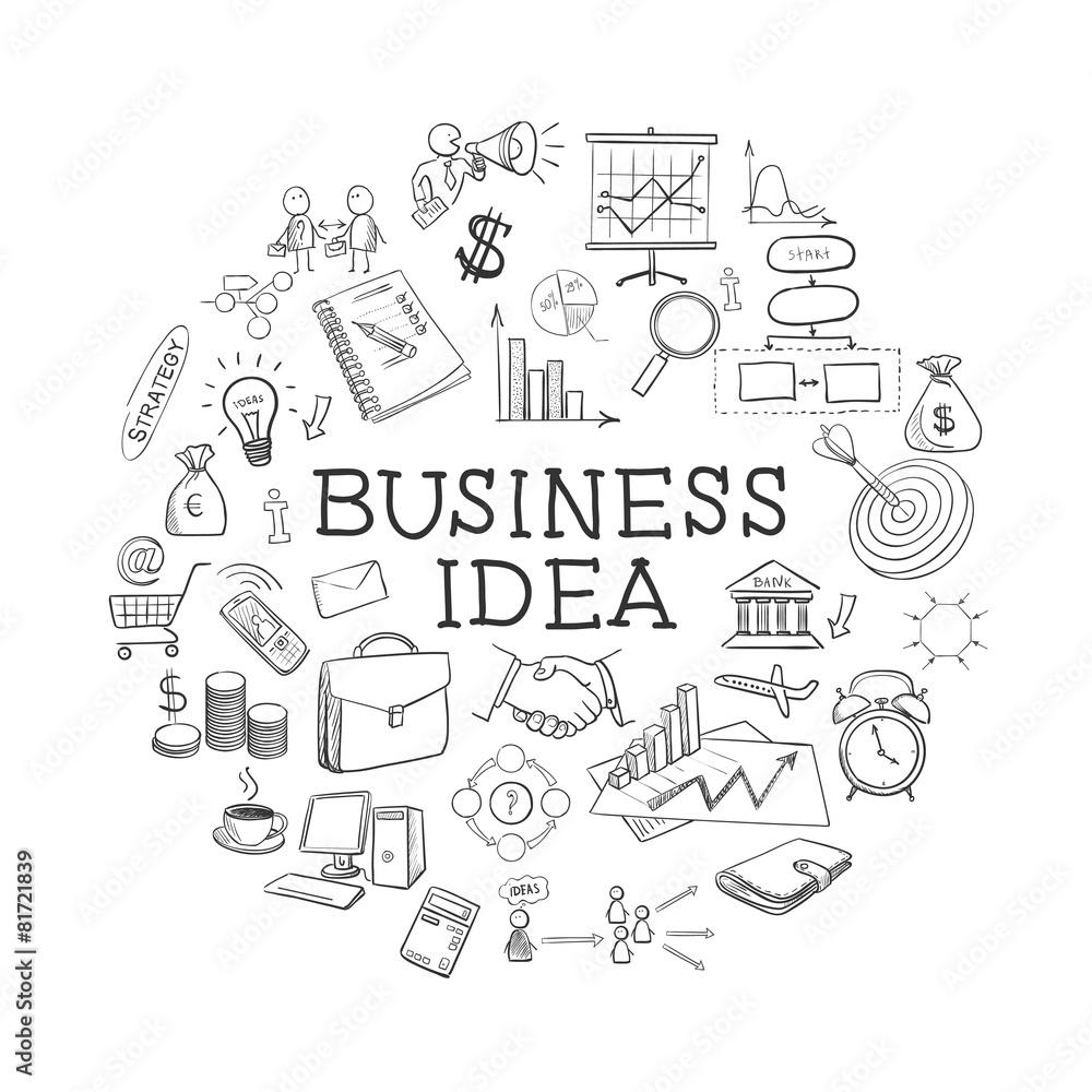 hand draw doodle web charts business elements hand draw doodle web charts business elements